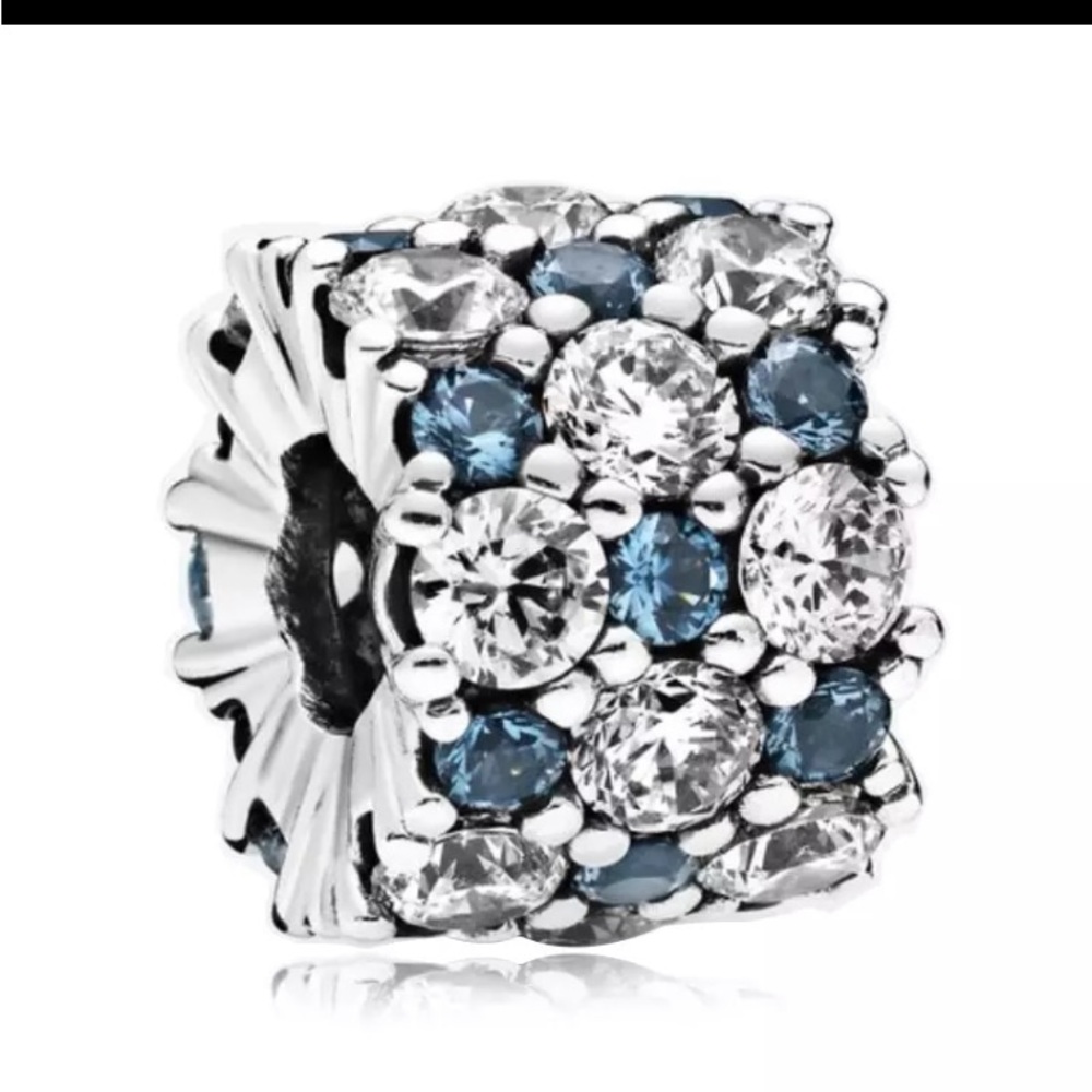 💙TRULY GORGEOUS BLUE & CLEAR CRYSTAL SPARKLE CHARM-FITS ALL PANDORA BRACELET💙